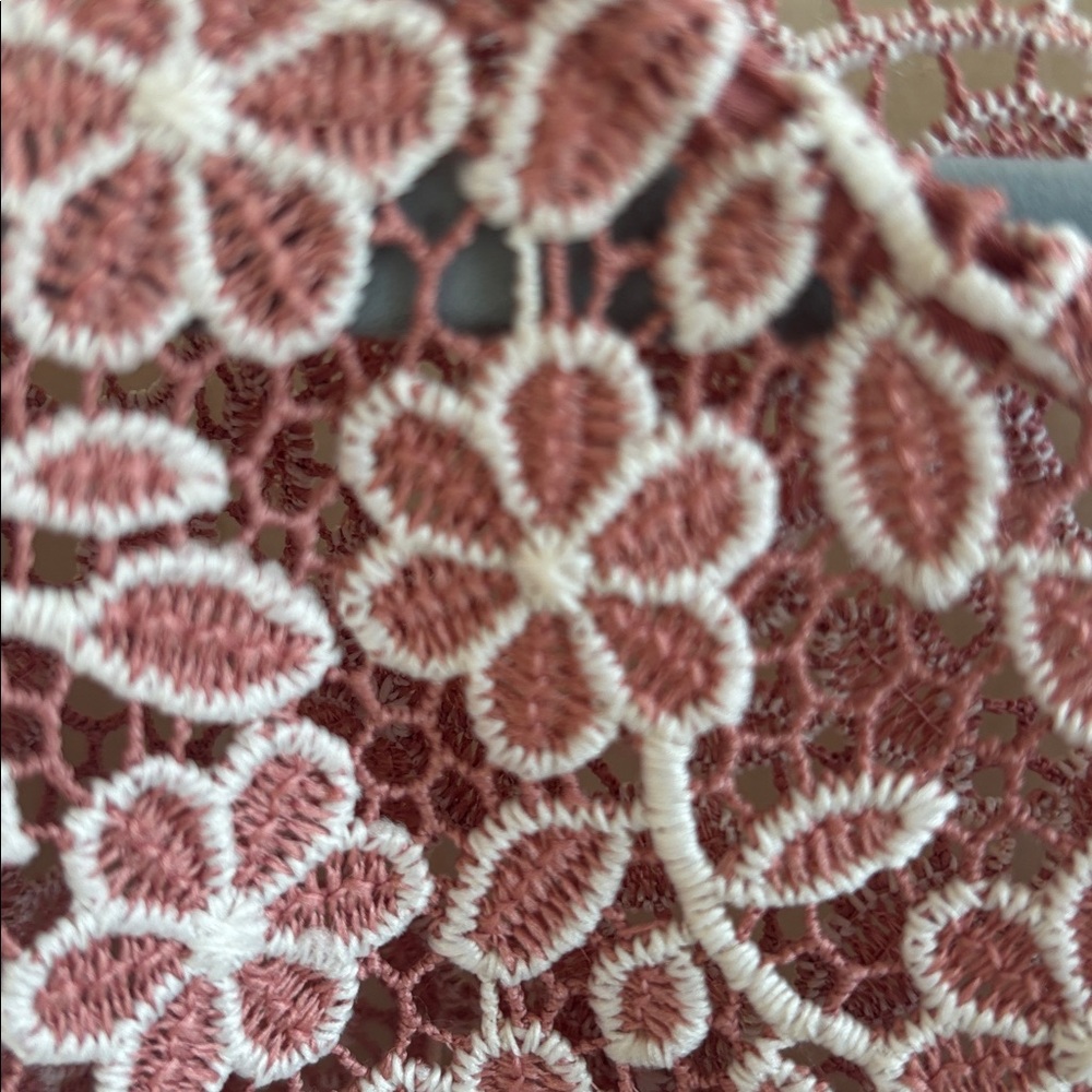 NWT LOFT Mauve Pink Floral Lace Overlay Long Sleeve Blouse - Picture 5 of 7